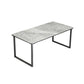 Stone Rectangular Writing Desk Modern 29.53" Tall Office Desk with Sled Base Gray-White Clearhalo 'furn' 'furn_office_desk' 'Furniture' 'Office Desks' 'Office Furniture' 'office_desk' 6589867