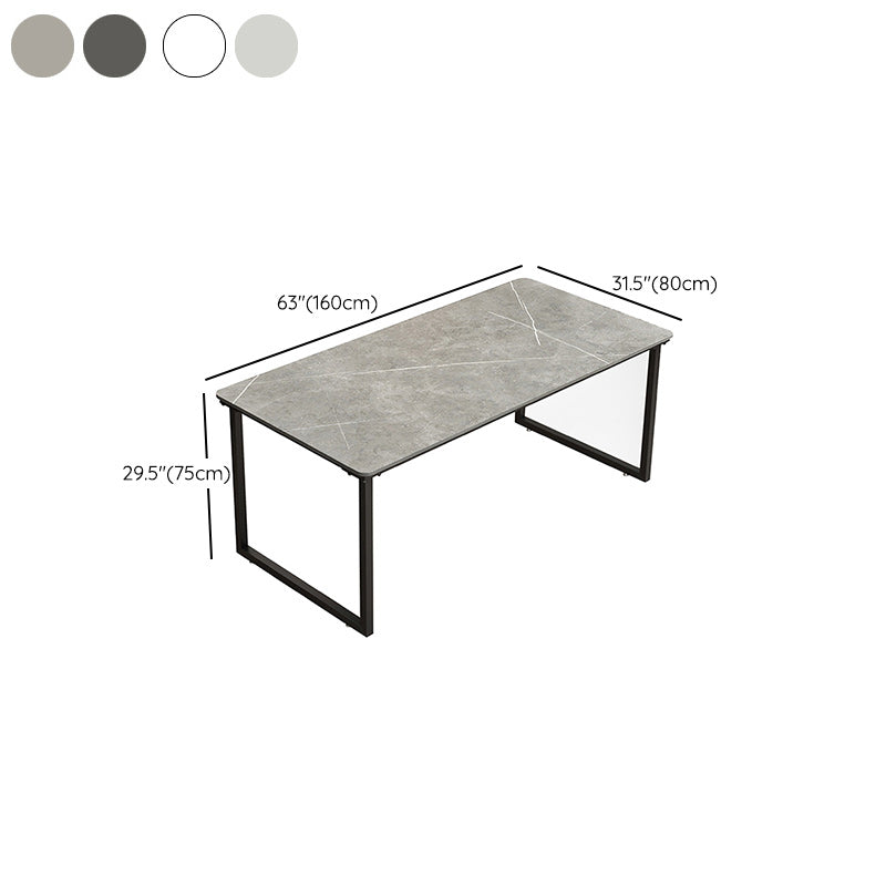 Stone Rectangular Writing Desk Modern 29.53" Tall Office Desk with Sled Base Clearhalo 'furn' 'furn_office_desk' 'Furniture' 'Office Desks' 'Office Furniture' 'office_desk' 6589871
