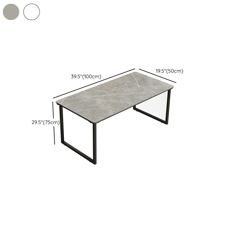 Stone Rectangular Writing Desk Modern 29.53" Tall Office Desk with Sled Base Clearhalo 'furn' 'furn_office_desk' 'Furniture' 'Office Desks' 'Office Furniture' 'office_desk' 6589872