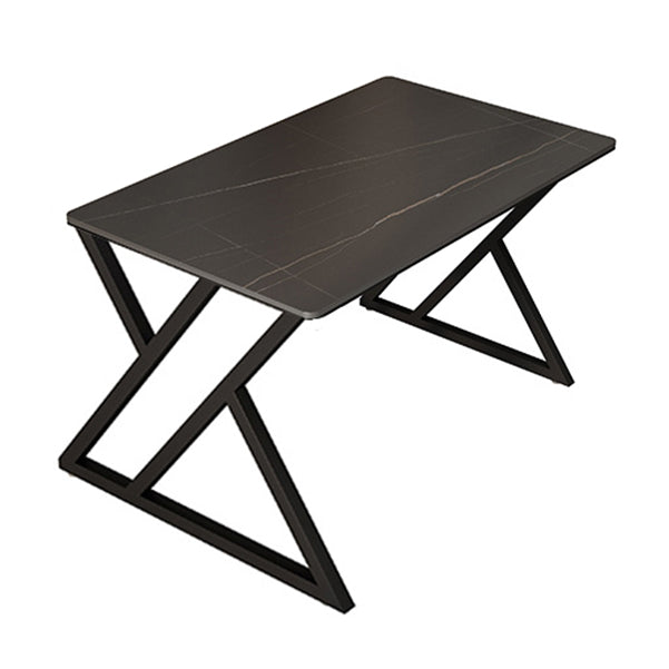 Stone Rectangular Office Desk Industrial 29.53" Tall Writing Desk Black Clearhalo 'furn' 'furn_office_desk' 'Furniture' 'Office Desks' 'Office Furniture' 'office_desk' 6589875