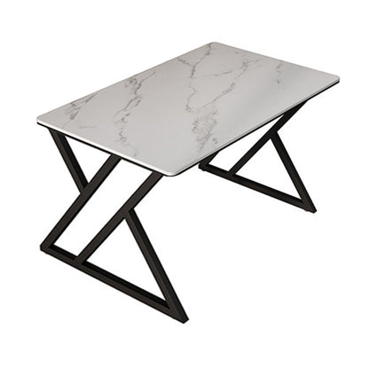 Stone Rectangular Office Desk Industrial 29.53" Tall Writing Desk White Clearhalo 'furn' 'furn_office_desk' 'Furniture' 'Office Desks' 'Office Furniture' 'office_desk' 6589879