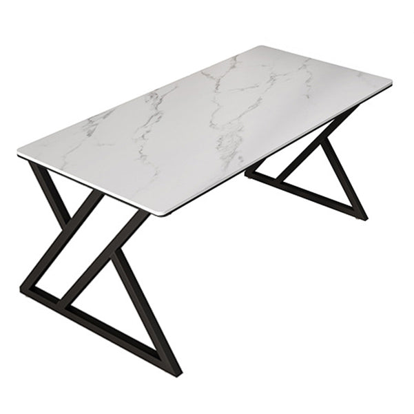 Stone Rectangular Office Desk Industrial 29.53" Tall Writing Desk White Clearhalo 'furn' 'furn_office_desk' 'Furniture' 'Office Desks' 'Office Furniture' 'office_desk' 6589884