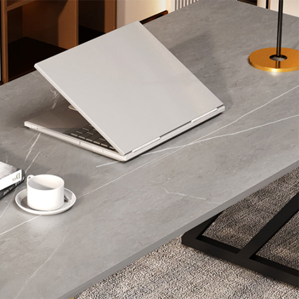 Stone Rectangular Office Desk Industrial 29.53" Tall Writing Desk Clearhalo 'furn' 'furn_office_desk' 'Furniture' 'Office Desks' 'Office Furniture' 'office_desk' 6589888