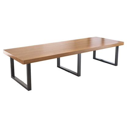 29.53 "Tall Office Desk massief hout rechthoek schrijfbureau met slee -basis