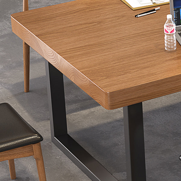 29.53 "Tall Office Desk massief hout rechthoek schrijfbureau met slee -basis