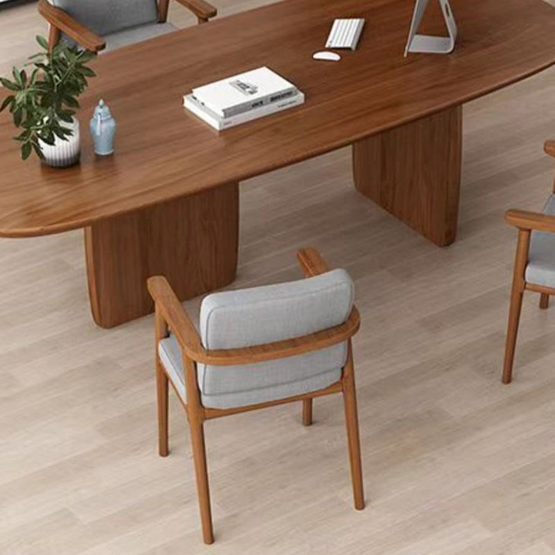 Modern Oval Office Desk Solid Wood Writing Desk for Home Office Clearhalo 'furn' 'furn_office_desk' 'Furniture' 'Office Desks' 'Office Furniture' 'office_desk' 6589951