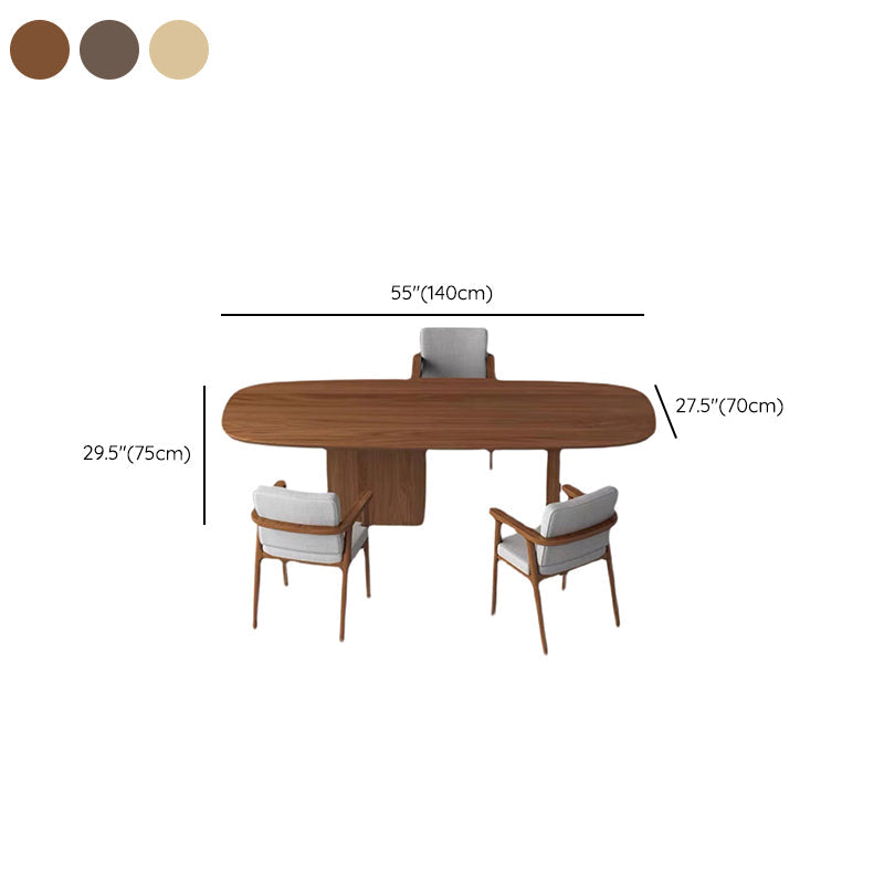 Modern Oval Office Desk Solid Wood Writing Desk for Home Office Clearhalo 'furn' 'furn_office_desk' 'Furniture' 'Office Desks' 'Office Furniture' 'office_desk' 6589957