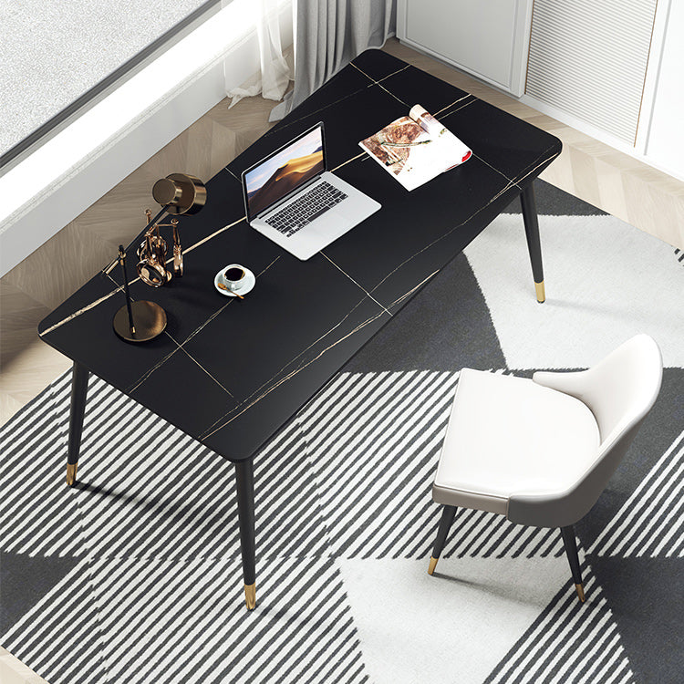 Escritorio de computadora curva glamorosa escritorio de oficina antiguo con patas de metal