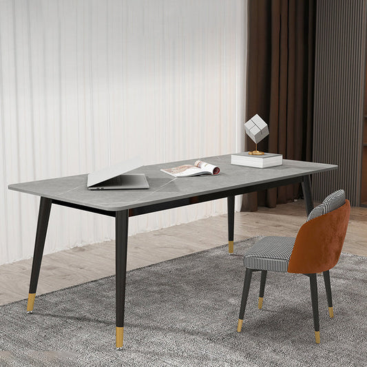 Acabado antiguo Desk Glam Office Desk Rectangular Desk con patas de metal