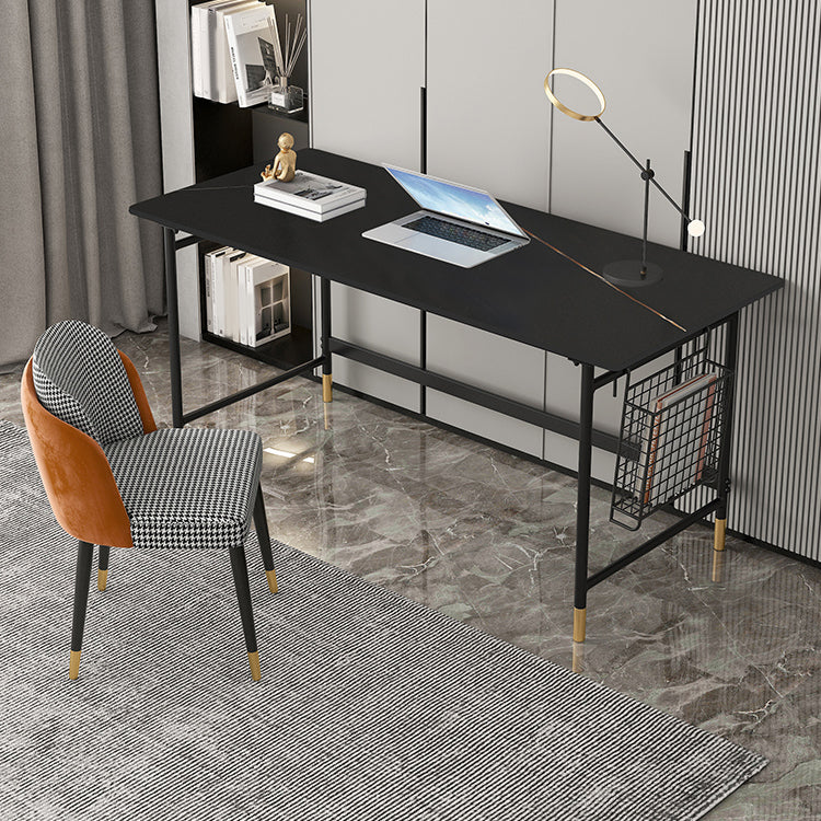 Glam Office Desk Antique Finish Computer Desk mit Metallbeinen