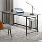 Glam Office Desk Antique Finish Computer Desk mit Metallbeinen
