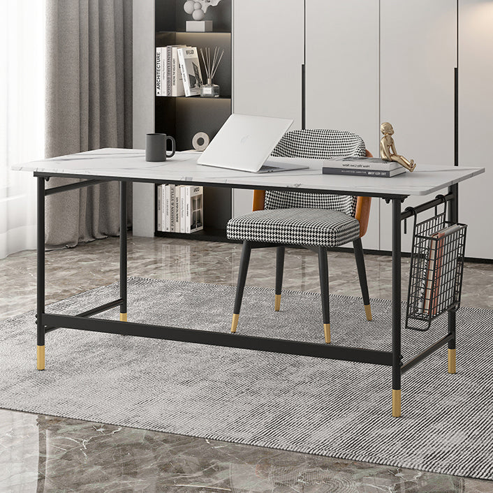 Glam Office Desk Antique Finish Computer Desk mit Metallbeinen