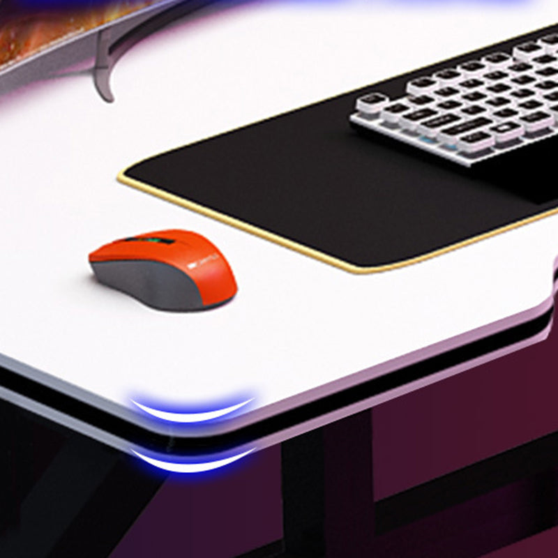 Contemporary Office Desk Antique Finish Wooden Computer Desk with Metal Legs Clearhalo 'furn' 'furn_office_desk' 'Furniture' 'Office Desks' 'Office Furniture' 'office_desk' 6590140