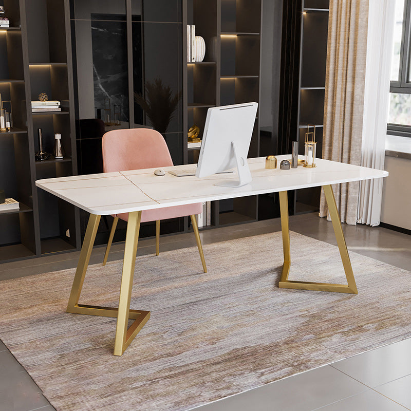 Oficina de 29.53 pulgadas de altura escritura de escritura de 1 estante de oficina con patas de metal