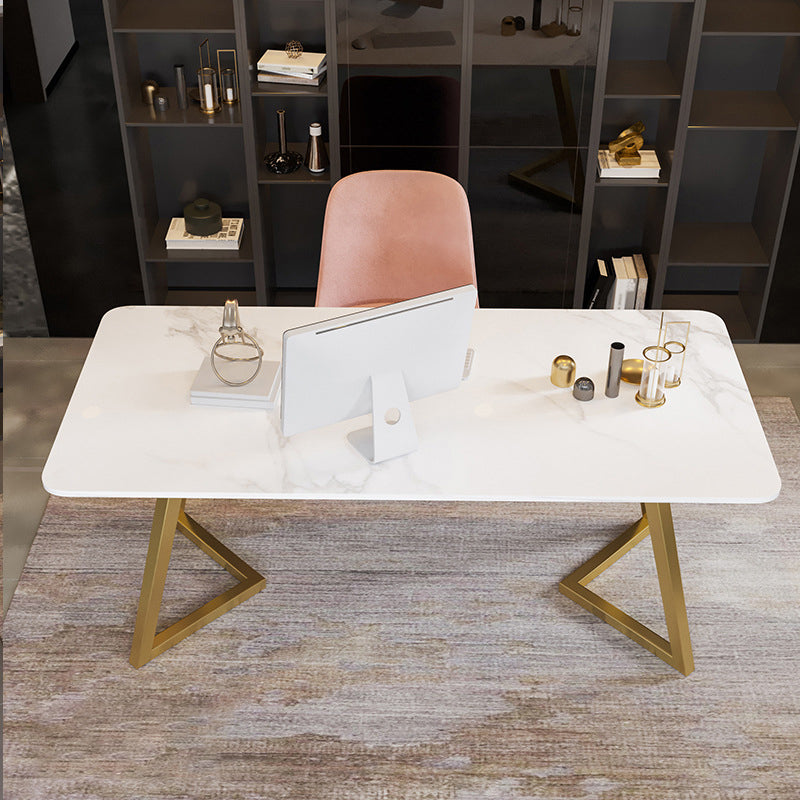 Oficina de 29.53 pulgadas de altura escritura de escritura de 1 estante de oficina con patas de metal