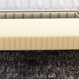 Contemporary Upholstered Bench Oval 16.5" Height Bedroom Bench with Metal Legs Clearhalo 'Benches' 'Chairs & Seating' 'furn' 'furn_benches' 'Furniture' 'Living Room Furniture' 6590328