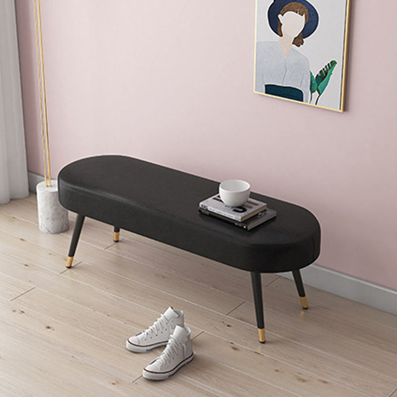 Banc de banc rembourré contemporain avec des jambes en métal avec des jambes métalliques