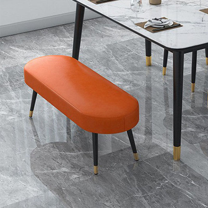 Banc de banc rembourré contemporain avec des jambes en métal avec des jambes métalliques