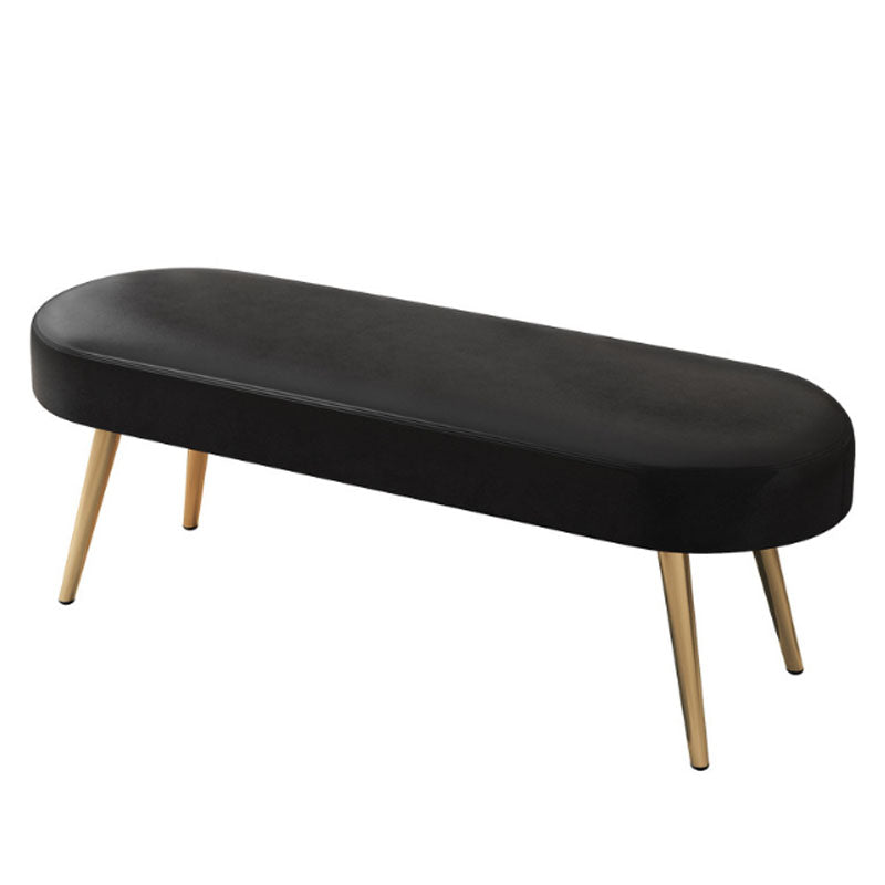 Banc de banc rembourré contemporain avec des jambes en métal avec des jambes métalliques