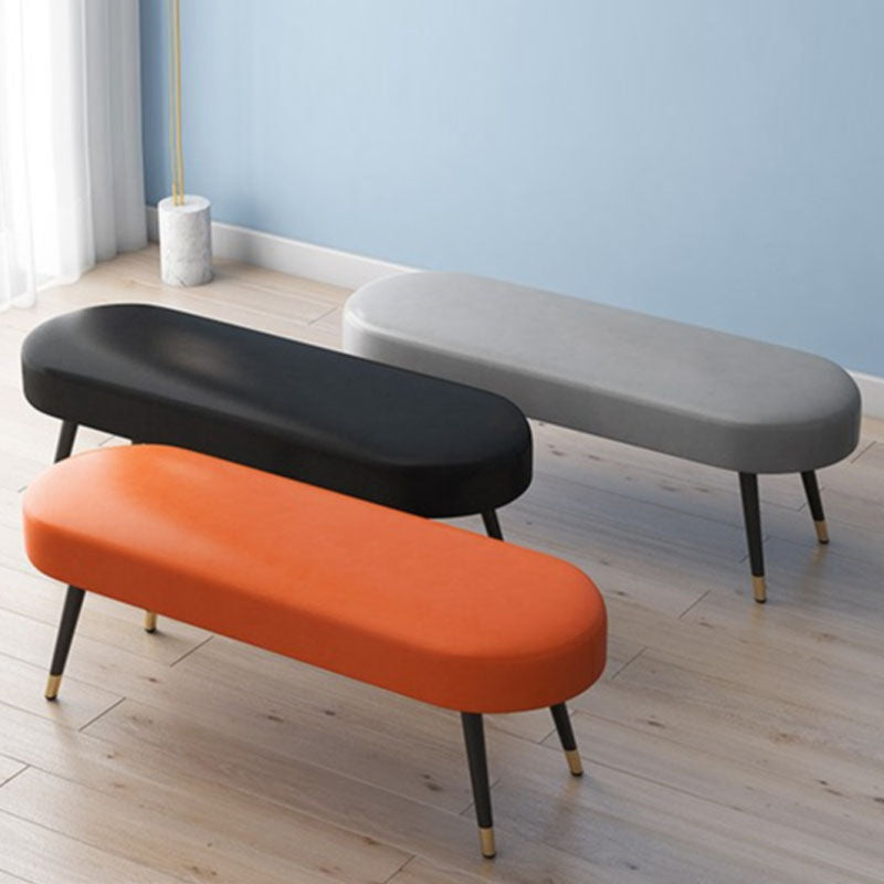 Banc de banc rembourré contemporain avec des jambes en métal avec des jambes métalliques