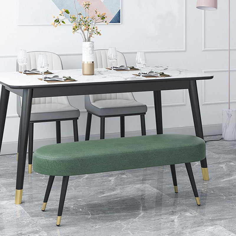 Banc de banc rembourré contemporain avec des jambes en métal avec des jambes métalliques