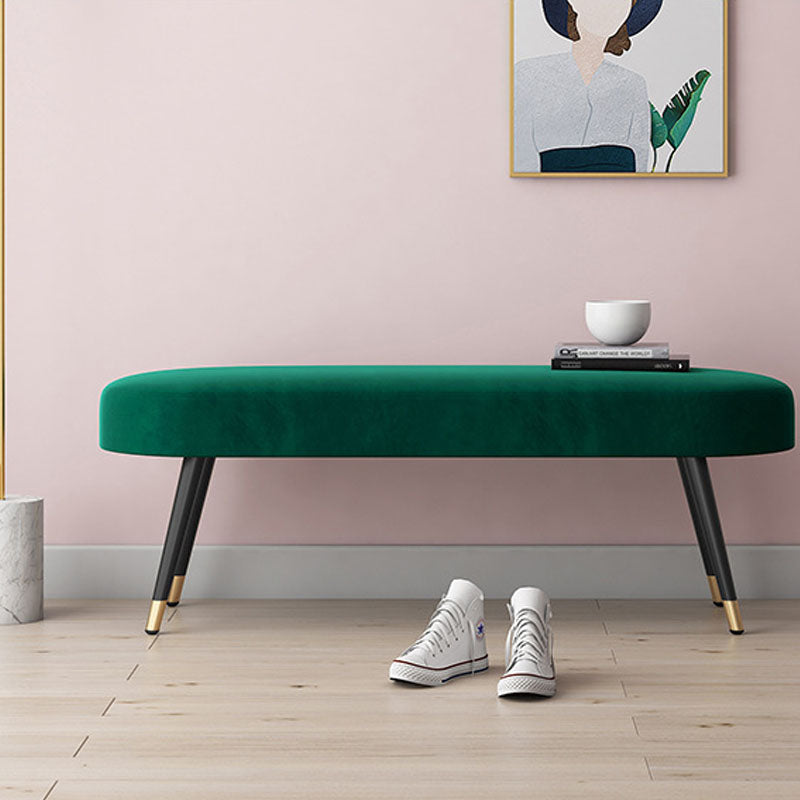 Banc de banc rembourré contemporain avec des jambes en métal avec des jambes métalliques