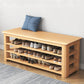 Modern Rubber Wood Bench Rectangle Home Storage Seating Bench with Shelves Natural Clearhalo 'Benches' 'Chairs & Seating' 'furn' 'furn_benches' 'Furniture' 'Living Room Furniture' 6590384