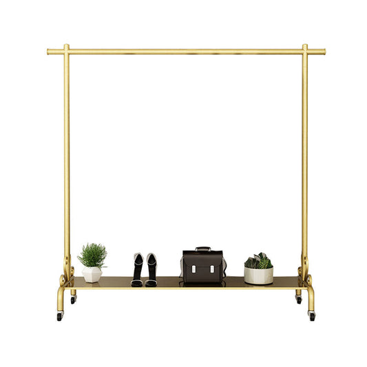 Rack de manteau d'entrée glamour en métal rail suspendu et gardien de coulage inférieur