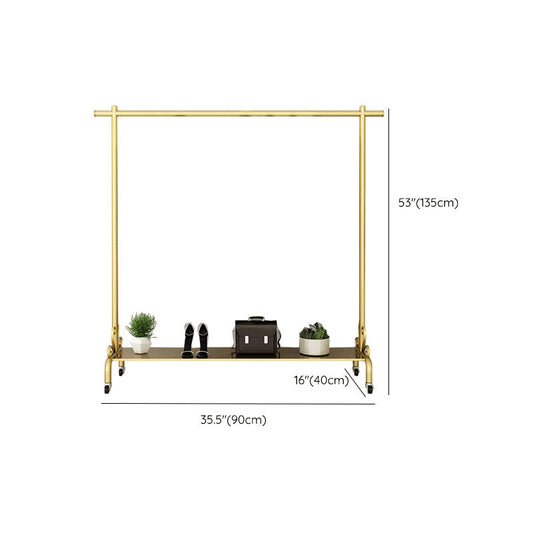 Rack de manteau d'entrée glamour en métal rail suspendu et gardien de coulage inférieur