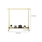 Glam Entryway Coat Rack Metal Framed Hanging Rail and Lower Shelf Coat Hanger