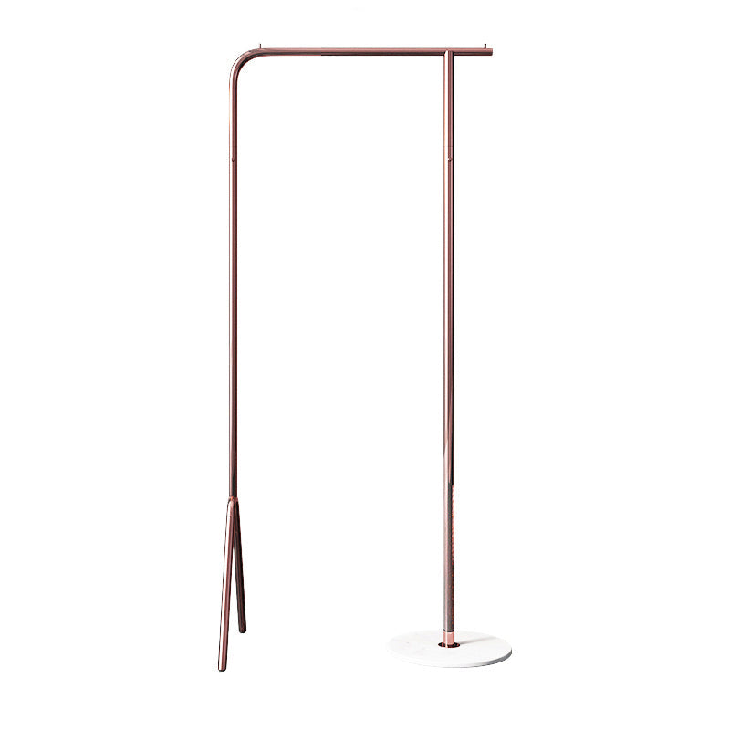 Contemporary Plain Clothes Hanger Free Standing Metal Coat Rack 25.6"L x 15"W x 59.1"H Pink Clearhalo 'Entry & Mudroom Furniture' 'furn' 'furn_hall_tree_coat_racks' 'Furniture' 'Hall Trees & Coat Racks' 'hall_tree_coat_racks' 6590573