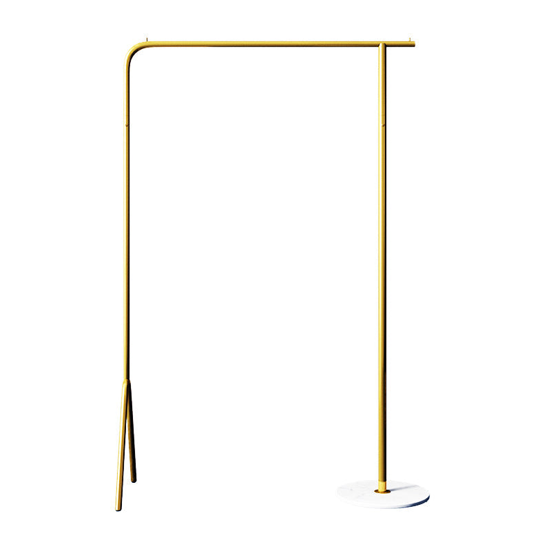 Contemporary Plain Clothes Hanger Free Standing Metal Coat Rack 49.2"L x 15"W x 59.1"H Gold Clearhalo 'Entry & Mudroom Furniture' 'furn' 'furn_hall_tree_coat_racks' 'Furniture' 'Hall Trees & Coat Racks' 'hall_tree_coat_racks' 6590575