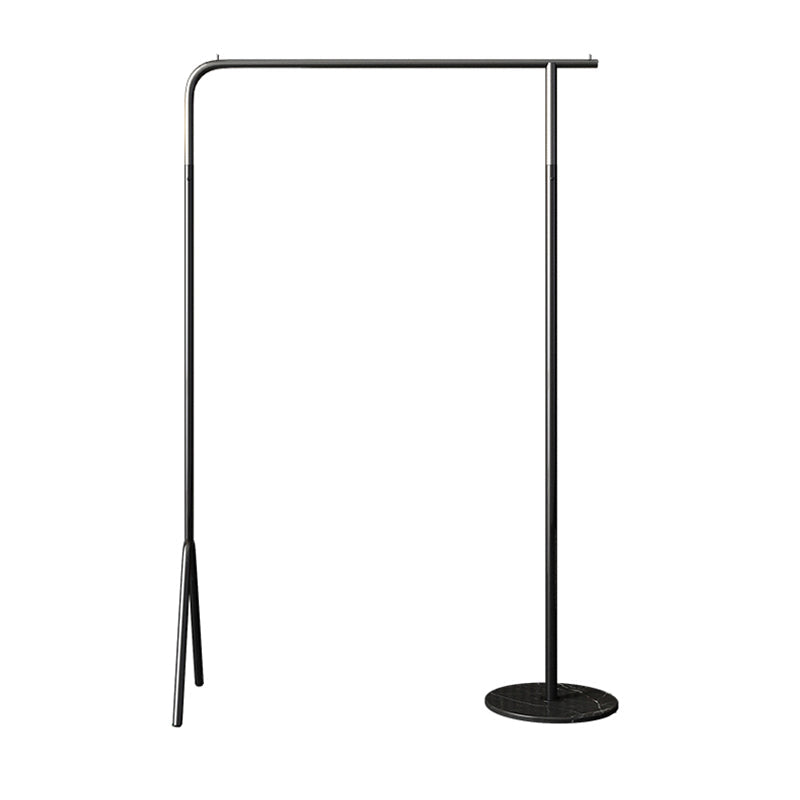 Contemporary Plain Clothes Hanger Free Standing Metal Coat Rack 49.2"L x 15"W x 59.1"H Dark Gray-Black Clearhalo 'Entry & Mudroom Furniture' 'furn' 'furn_hall_tree_coat_racks' 'Furniture' 'Hall Trees & Coat Racks' 'hall_tree_coat_racks' 6590580