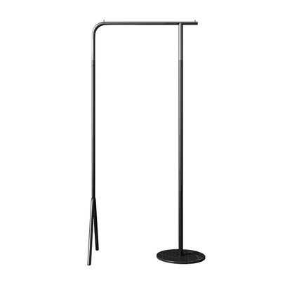Contemporary Plain Clothes Hanger Free Standing Metal Coat Rack 25.6"L x 15"W x 59.1"H Dark Gray-Black Clearhalo 'Entry & Mudroom Furniture' 'furn' 'furn_hall_tree_coat_racks' 'Furniture' 'Hall Trees & Coat Racks' 'hall_tree_coat_racks' 6590582