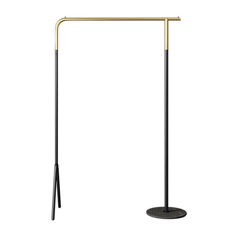 Contemporary Plain Clothes Hanger Free Standing Metal Coat Rack 49.2"L x 15"W x 59.1"H Black-Gold Clearhalo 'Entry & Mudroom Furniture' 'furn' 'furn_hall_tree_coat_racks' 'Furniture' 'Hall Trees & Coat Racks' 'hall_tree_coat_racks' 6590589