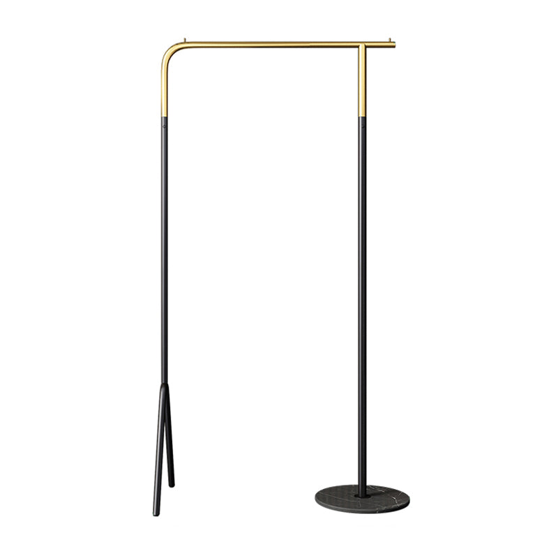 Contemporary Plain Clothes Hanger Free Standing Metal Coat Rack 33.5"L x 15"W x 59.1"H Black-Gold Clearhalo 'Entry & Mudroom Furniture' 'furn' 'furn_hall_tree_coat_racks' 'Furniture' 'Hall Trees & Coat Racks' 'hall_tree_coat_racks' 6590590