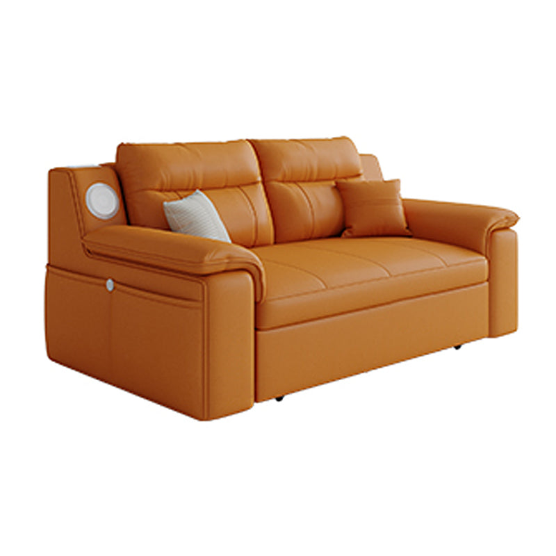 32" Wide Contemporary Futon Sofa Bed Orange Pillow Back Sleeper Sofa 71"L x 33"W x 29"H Clearhalo 'furn' 'furn_futons' 'Furniture' 'Futons & Daybeds' 'Futons' 'Living Room Furniture' 6590881