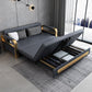 33" Wide Glam Futon Sofa Bed Gray Leather Futon Sleeper Sofa