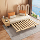Modern Convertible Sofa Bed Armless Sofa with Pillows in Beige