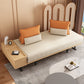 Modern Convertible Sofa Bed Armless Sofa with Pillows in Beige