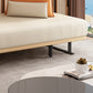 Modern Convertible Sofa Bed Armless Sofa with Pillows in Beige