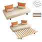 Modern Convertible Sofa Bed Armless Sofa with Pillows in Beige