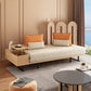 Modern Convertible Sofa Bed Armless Sofa with Pillows in Beige