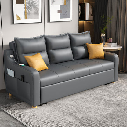 31 "幅の現代布団ソファベッドグレー枕バックスリーパーソファ