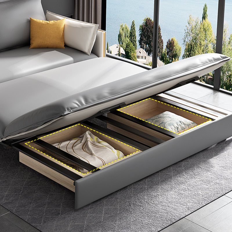 31" Wide Glam Futon Sofa Bed Gray Futon Sleeper Sofa with Storage