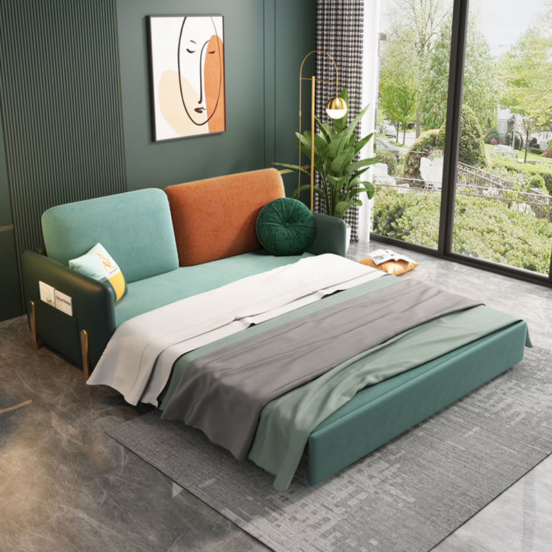 34 "幅のグラム布団ソファベッドグリーン布団スリーパーソファストレージ付き