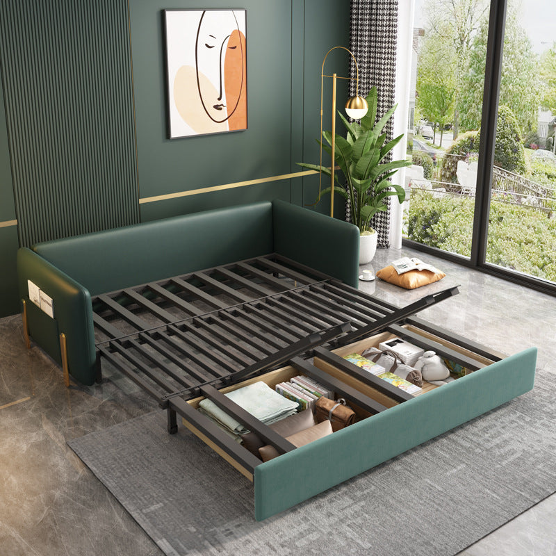 34 "幅のグラム布団ソファベッドグリーン布団スリーパーソファストレージ付き