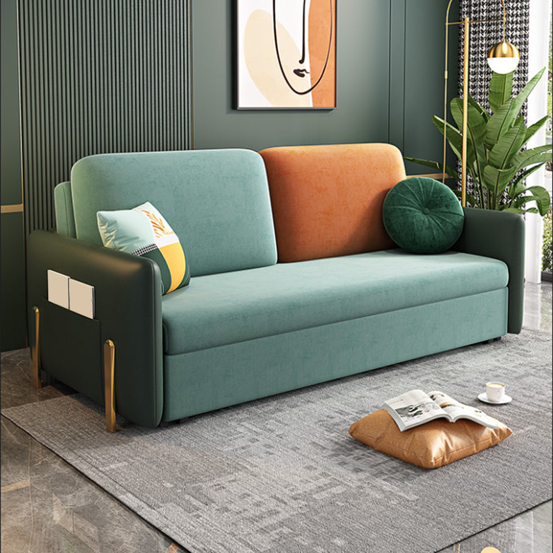 34 "幅のグラム布団ソファベッドグリーン布団スリーパーソファストレージ付き