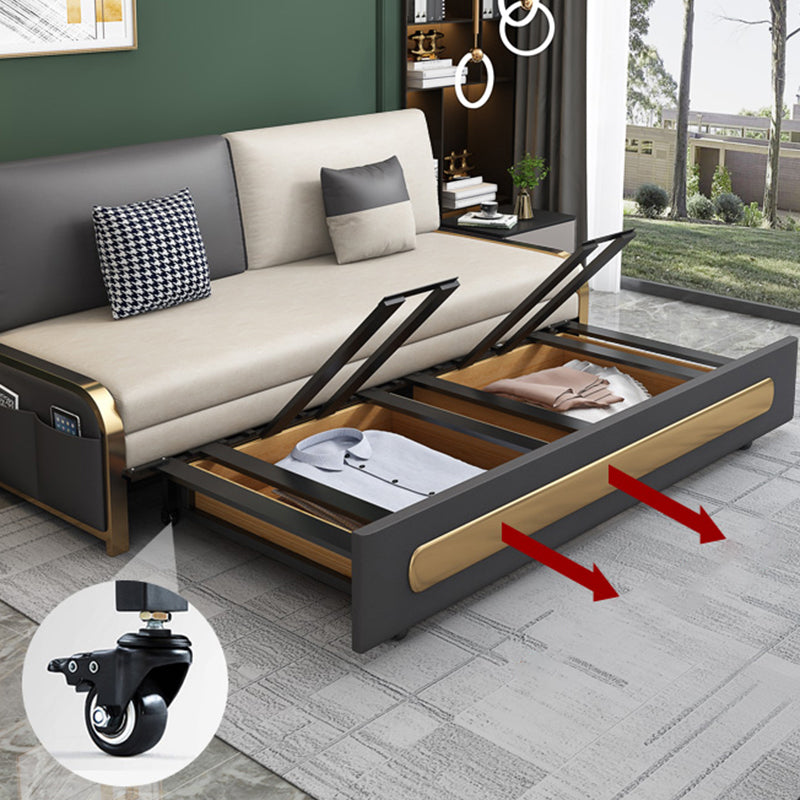 33 "幅のグラム布団ソファベッドホワイト布団スリーパーソファストレージ付き