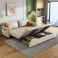 31" Wide Contemporary Futon Sofa Bed White Futon Sleeper Sofa with Storage